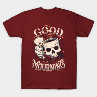 Wednesday Mourning - Gothic Skeleton Drink T-Shirt